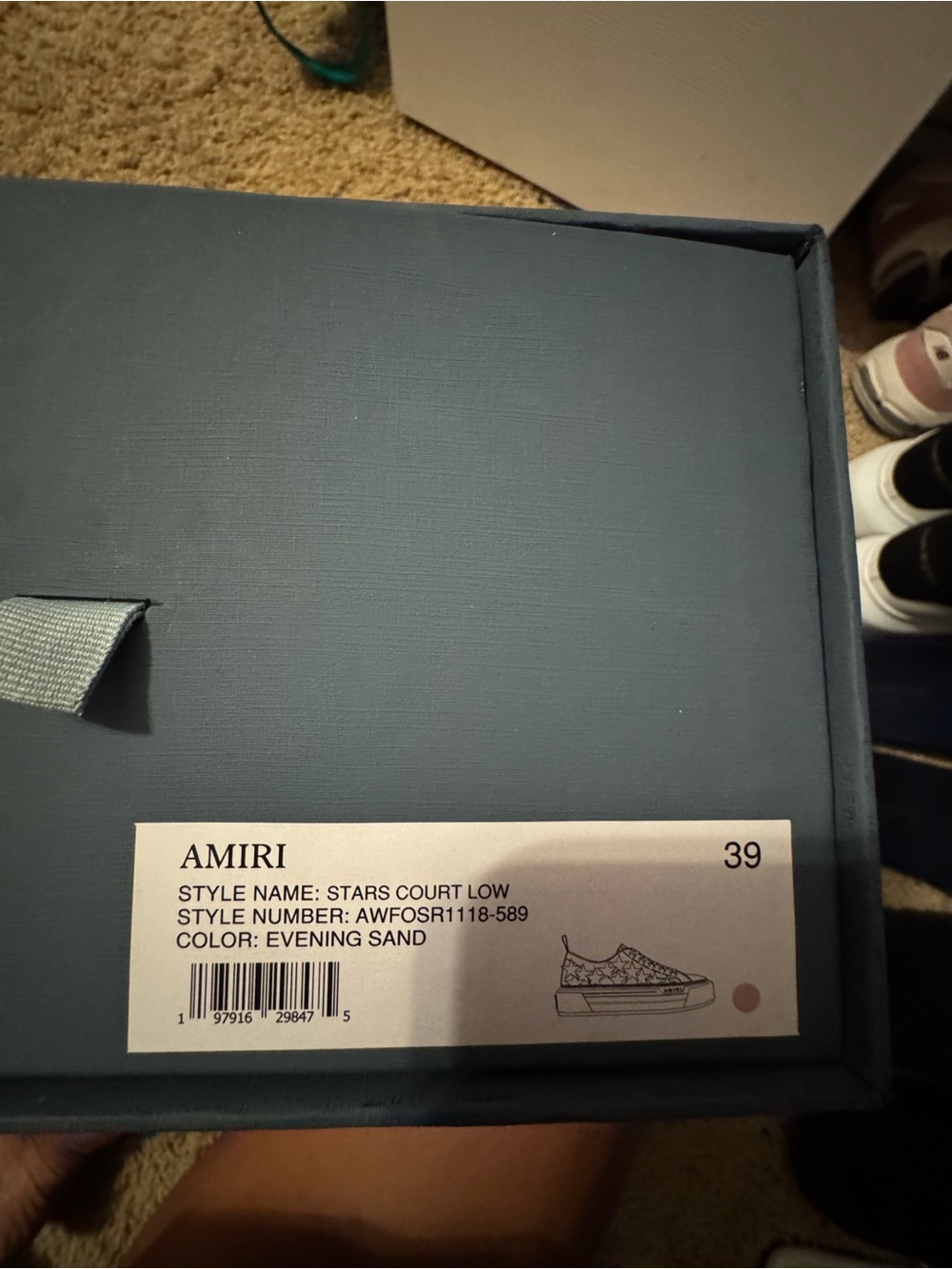 AMIRI Pink and White Star-Embellished Low Top Sneakers - Picture 8 of 11